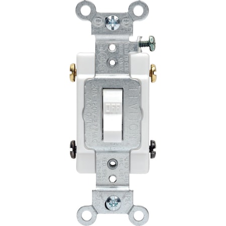 Leviton Leviton 20 amps Double Pole Toggle AC Quiet Switch White 1 pk CS220-2WS